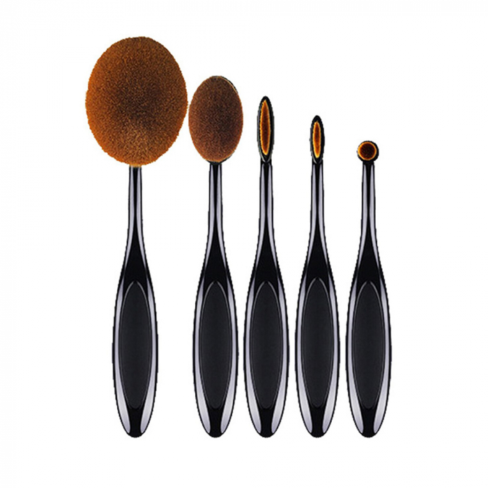 Set profesional makeup, 10 pensule machiaj, tip perie, beauty gold [5]