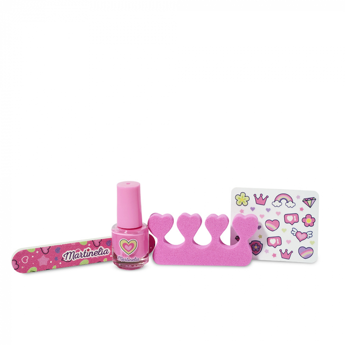 Set unghii false copii, MARTINELIA SUPERGIRL NAIL ART KIT , cosmetice copii, pentru fetite, oja, pila, stikere, despartitor degete [2]