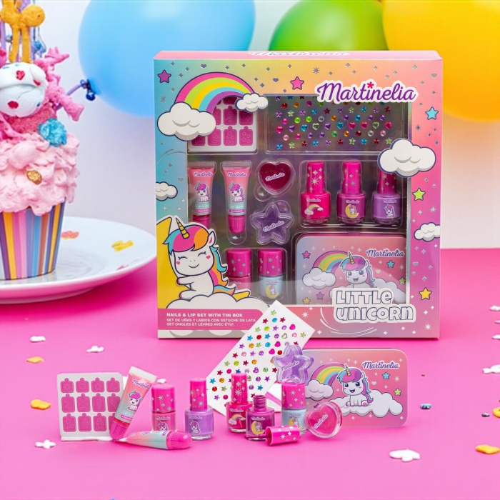 Set unghii și buze cu cutie metalică Little Unicorn, Martinelia, 85499 [2]