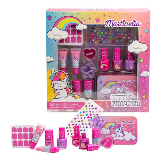 Set unghii și buze cu cutie metalică Little Unicorn, Martinelia, 85499 [1]
