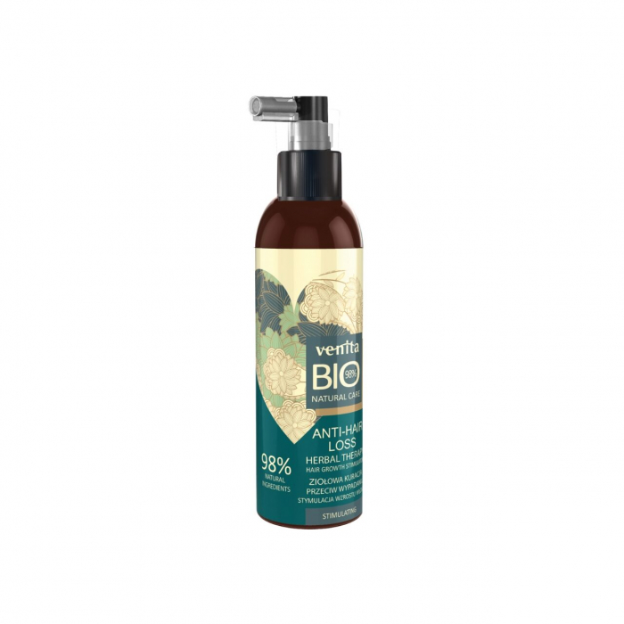 Solutie bio-tratament impotriva caderii parului si a incaruntirii, 98% Natural, Venita Bio, 200ml [2]