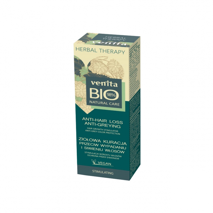 Solutie bio-tratament impotriva caderii parului si a incaruntirii, 98% Natural, Venita Bio, 200ml [3]