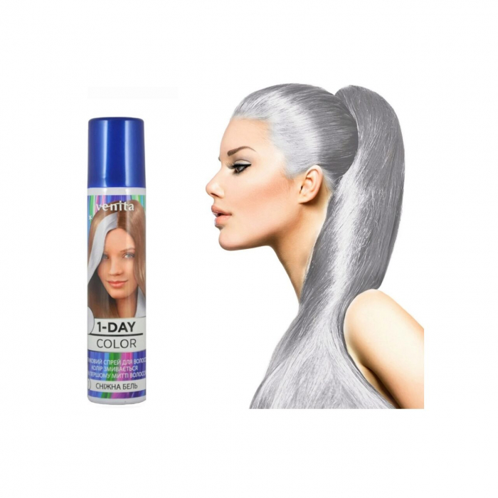 Spray colorant pentru par, fixativ, Venita, 1-Day Color, nr 01, Alb [2]