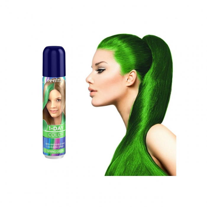 Spray colorant pentru par, fixativ, Venita, 1-Day Color, nr 03, Verde Intens [5]