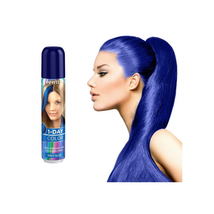 Spray colorant pentru par, fixativ, Venita, 1-Day Color, nr 05, Albastru marin [2]