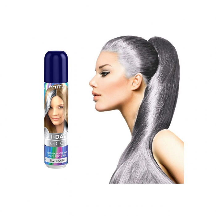 Spray colorant pentru par, fixativ, Venita, 1-Day Color, nr 06, Argintiu [2]