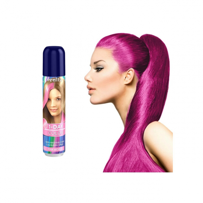Spray colorant pentru par, fixativ, Venita, 1-Day Color, nr 08, Roz [5]