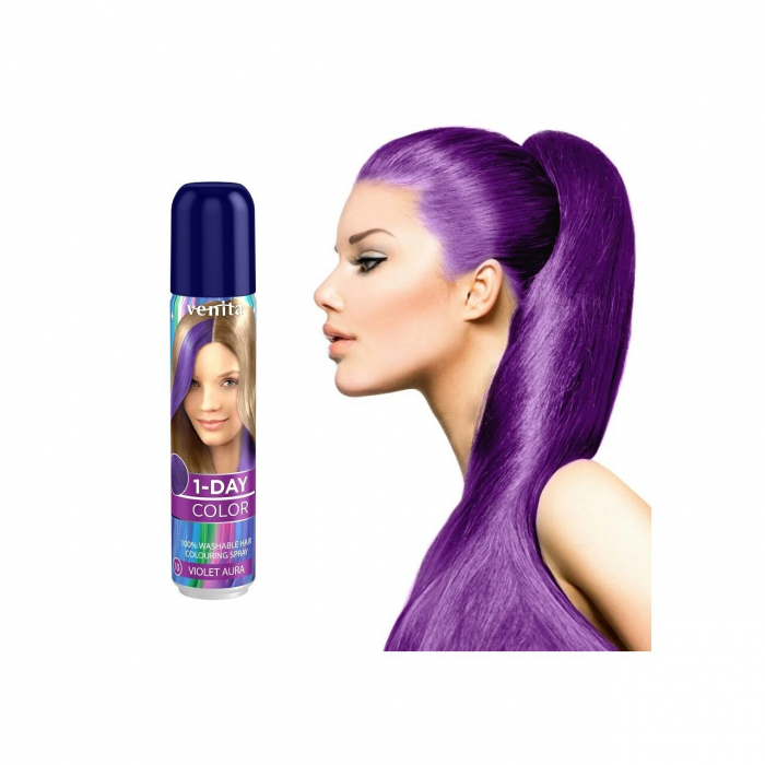 Spray colorant pentru par, fixativ, Venita, 1-Day Color, nr 10, Violet [5]