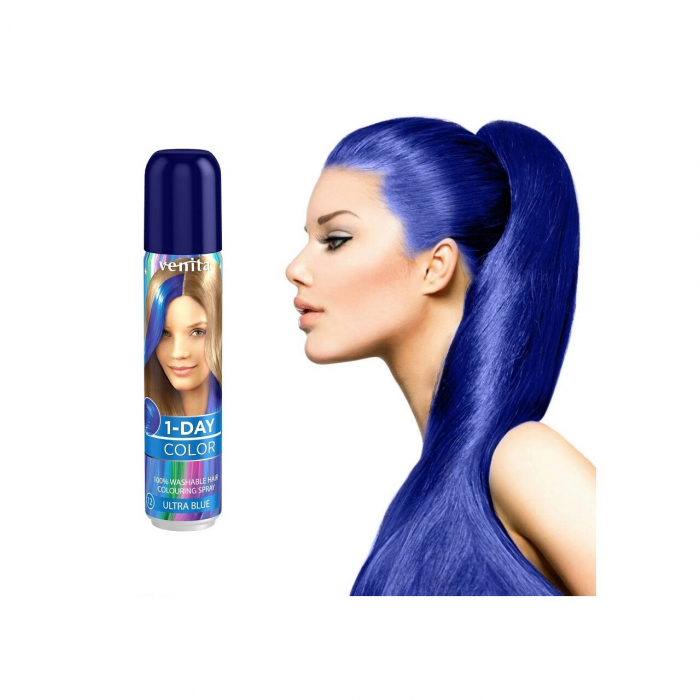 Spray colorant pentru par, fixativ, Venita, 1-Day Color, nr 12, Albastru [2]