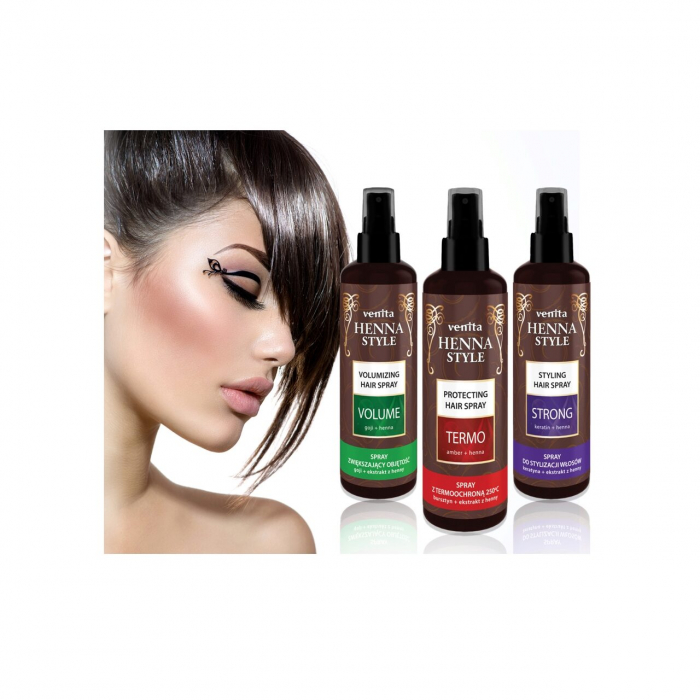 Spray pentru par cu protectie termica pana la 250° C, Henna Care, Venita, 200ml [2]