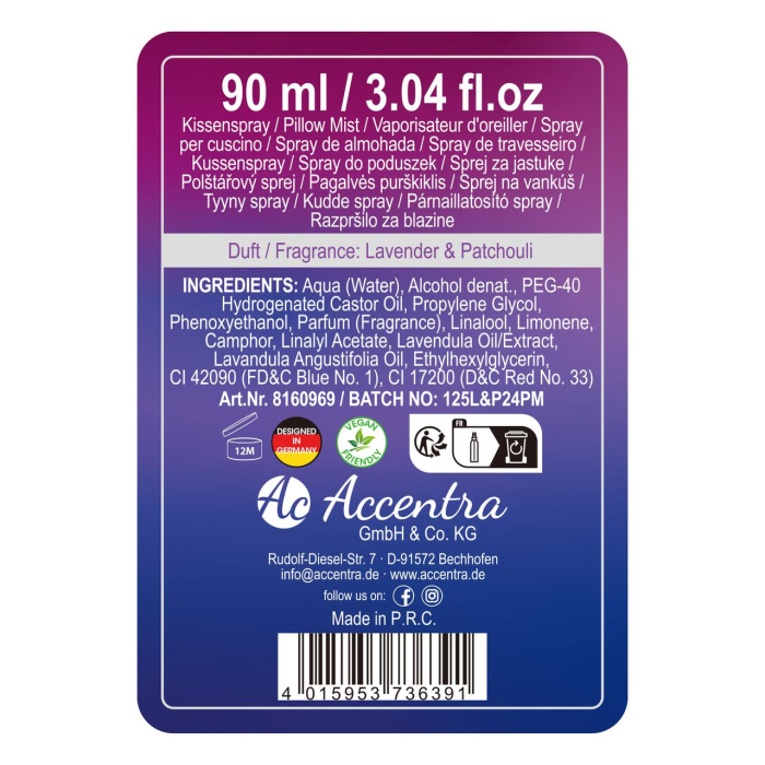 Spray pentru perna Sleep Well, Lavender & Patchouli, Accentra, 8160969. 90ml [3]