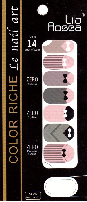 Sticker pentru unghii nail art, Lila Rossa, 14 in 1, nr 26 [1]