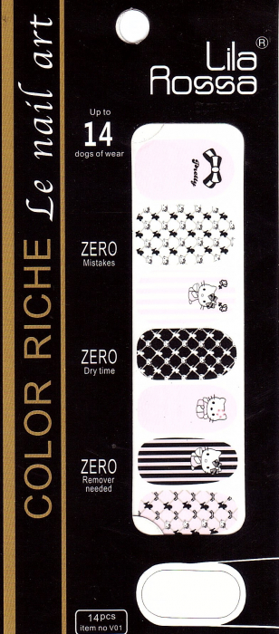 Sticker pentru unghii nail art, Lila Rossa, 14 in 1, nr 28 [1]
