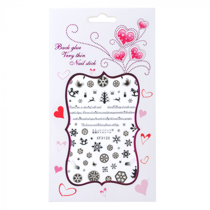 Sticker Lila Rossa pentru decor unghii, Craciun, Revelion si iarna, nail art, xf3120 [1]