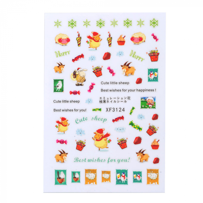 Sticker Lila Rossa pentru decor unghii, Craciun, Revelion si iarna, nail art, xf3124 [2]