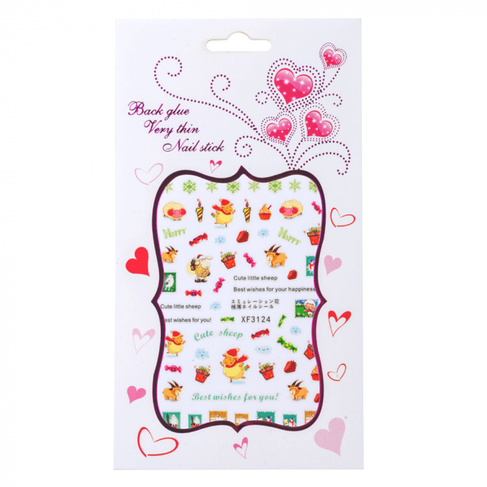 Sticker Lila Rossa pentru decor unghii, Craciun, Revelion si iarna, nail art, xf3124 [1]
