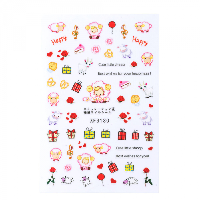 Sticker Lila Rossa pentru decor unghii, Craciun, Revelion si iarna, nail art, xf3130 [2]