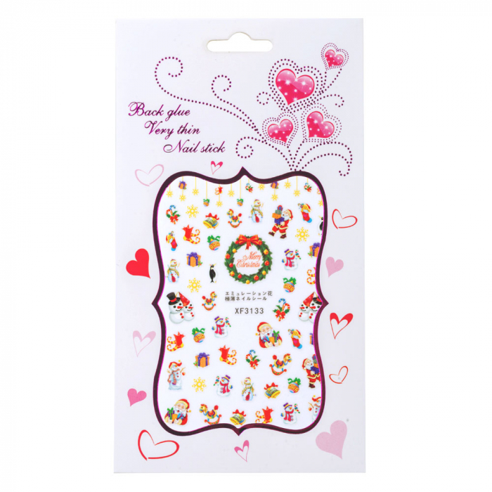 Sticker Lila Rossa pentru decor unghii, Craciun, Revelion si iarna, nail art, xf3133 [1]