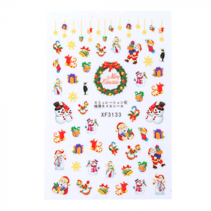 Sticker Lila Rossa pentru decor unghii, Craciun, Revelion si iarna, nail art, xf3133 [2]