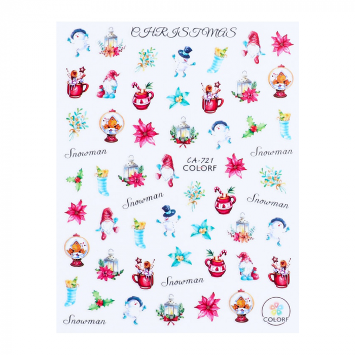 Sticker nail art Lila Rossa, pentru Craciun, Revelion si iarna, 13 x 9,5 cm, ca-721 [1]