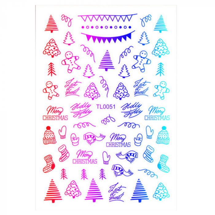Sticker nail art Lila Rossa, pentru Craciun, Revelion si iarna, 14.5 x 9.1 cm, tl0051 [1]