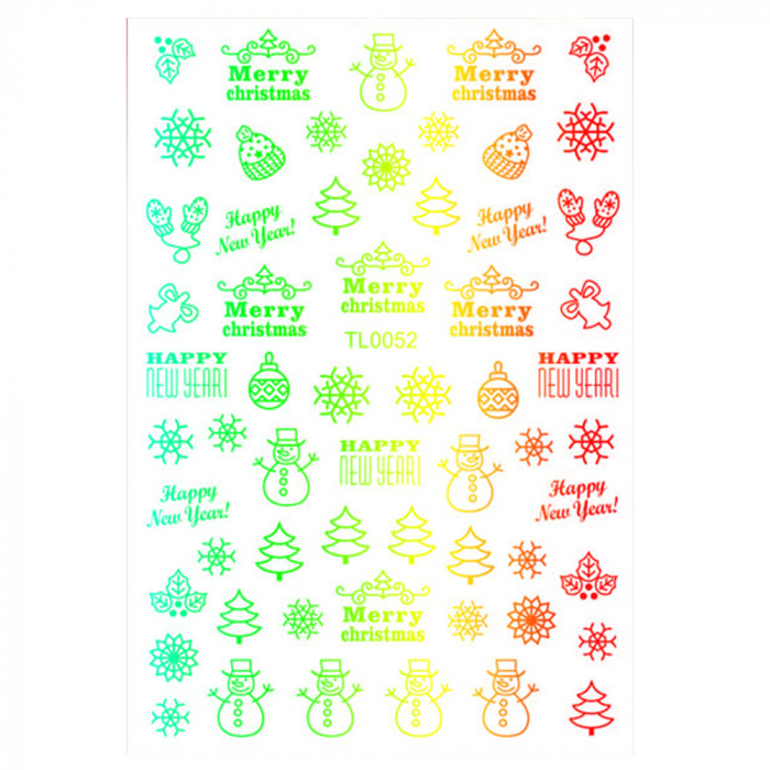 Sticker nail art Lila Rossa, pentru Craciun, Revelion si iarna, 14.5 x 9.1 cm, tl0052 [1]