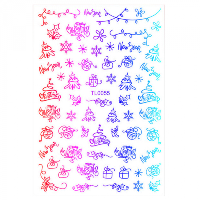 Sticker nail art Lila Rossa, pentru Craciun, Revelion si iarna, 14.5 x 9.1 cm, tl0055 [1]