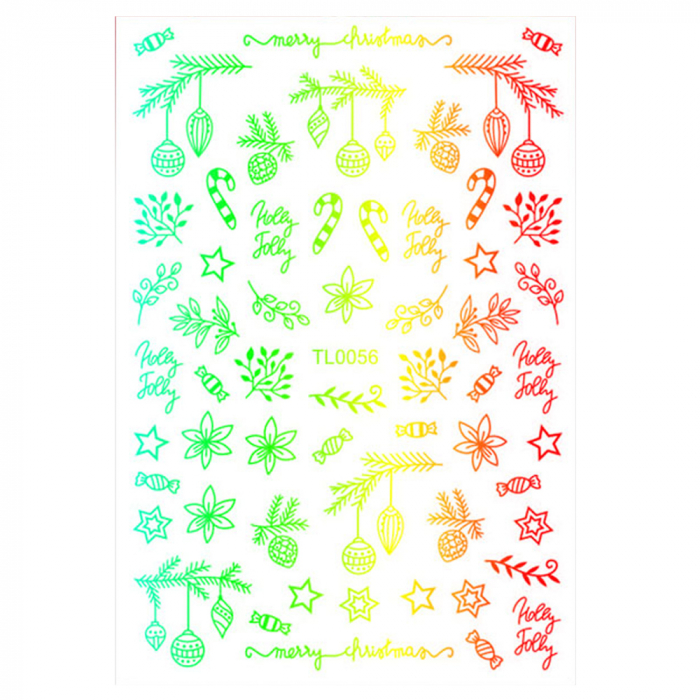 Sticker nail art Lila Rossa, pentru Craciun, Revelion si iarna, 14.5 x 9.1 cm, tl0056 [1]