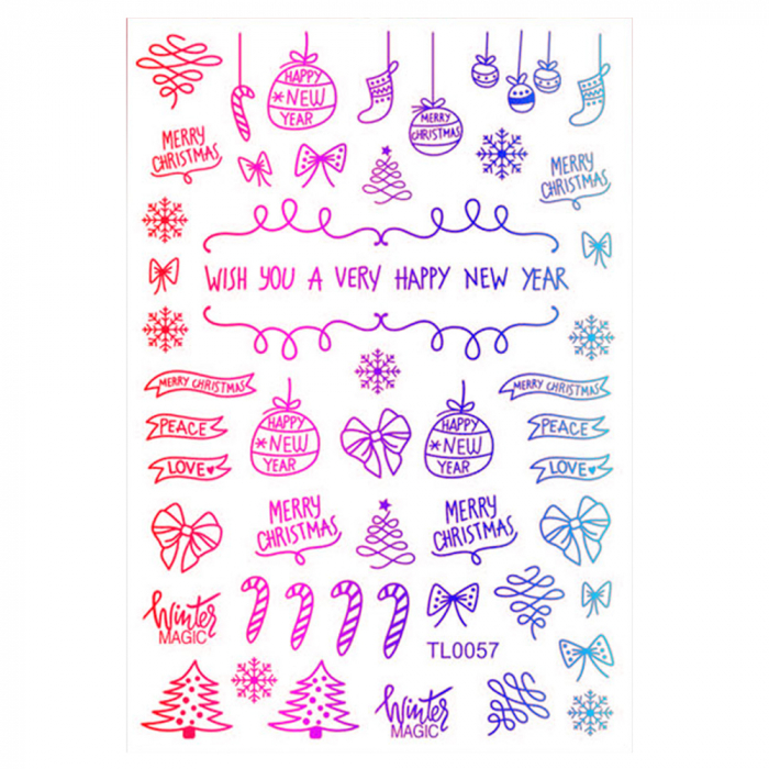 Sticker nail art Lila Rossa, pentru Craciun, Revelion si iarna, 14.5 x 9.1 cm, tl0057 [1]
