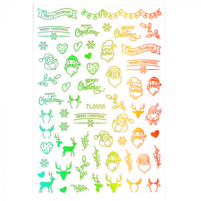 Sticker nail art Lila Rossa, pentru Craciun, Revelion si iarna, 14.5 x 9.1 cm, tl0058 [1]