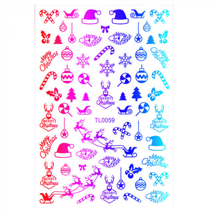 Sticker nail art Lila Rossa, pentru Craciun, Revelion si iarna, 14.5 x 9.1 cm, tl0059 [1]