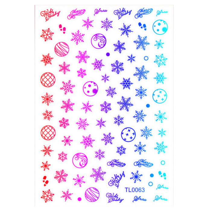 Sticker nail art Lila Rossa, pentru Craciun, Revelion si iarna, 14.5 x 9.1 cm, tl0063 [1]