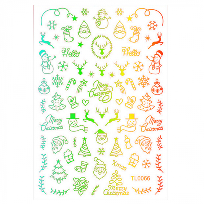 Sticker nail art Lila Rossa, pentru Craciun, Revelion si iarna, 14.5 x 9.1 cm, tl0066 [1]