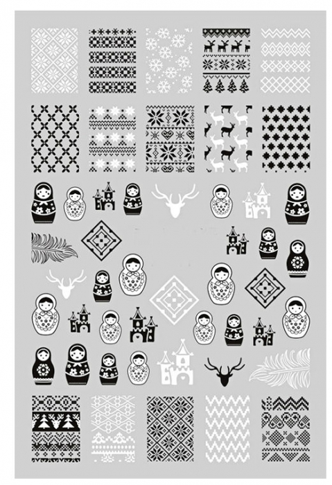 Sticker nail art Lila Rossa, pentru Craciun, Revelion si iarna, 15 x 9 cm, xf3117 [1]