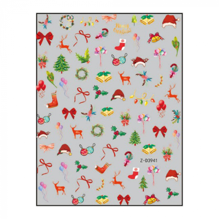 Sticker nail art Lila Rossa, pentru Craciun, Revelion si iarna, 15 x 9 cm, z-d3941 [1]
