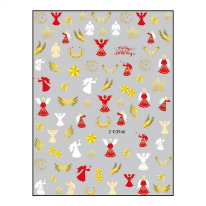Sticker nail art Lila Rossa, pentru Craciun, Revelion si iarna, 15 x 9 cm, z-d3946 [1]