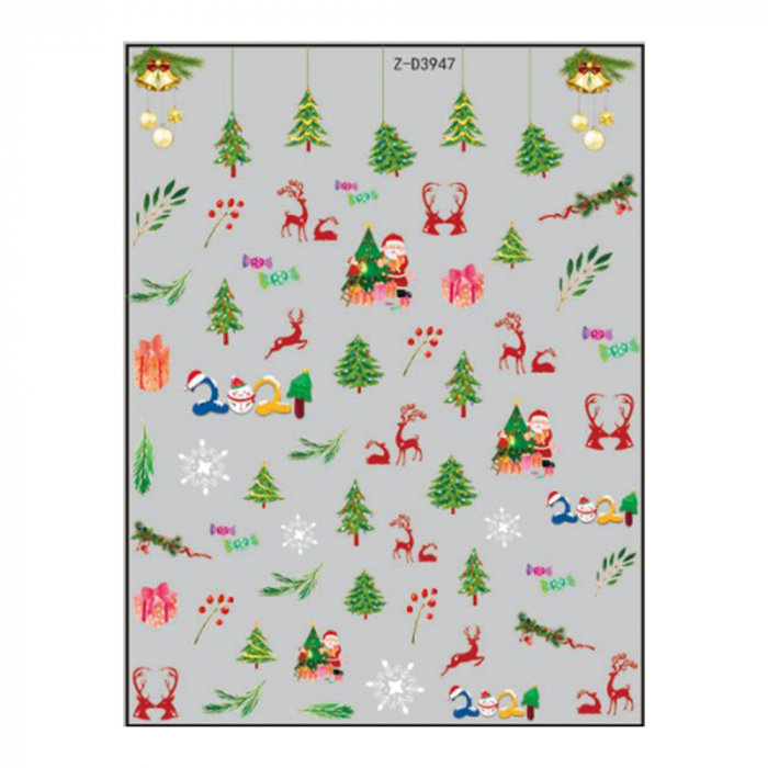 Sticker nail art Lila Rossa, pentru Craciun, Revelion si iarna, 15 x 9 cm, z-d3947 [1]