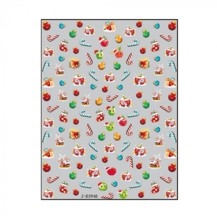 Sticker nail art Lila Rossa, pentru Craciun, Revelion si iarna, 15 x 9 cm, z-d3948 [1]