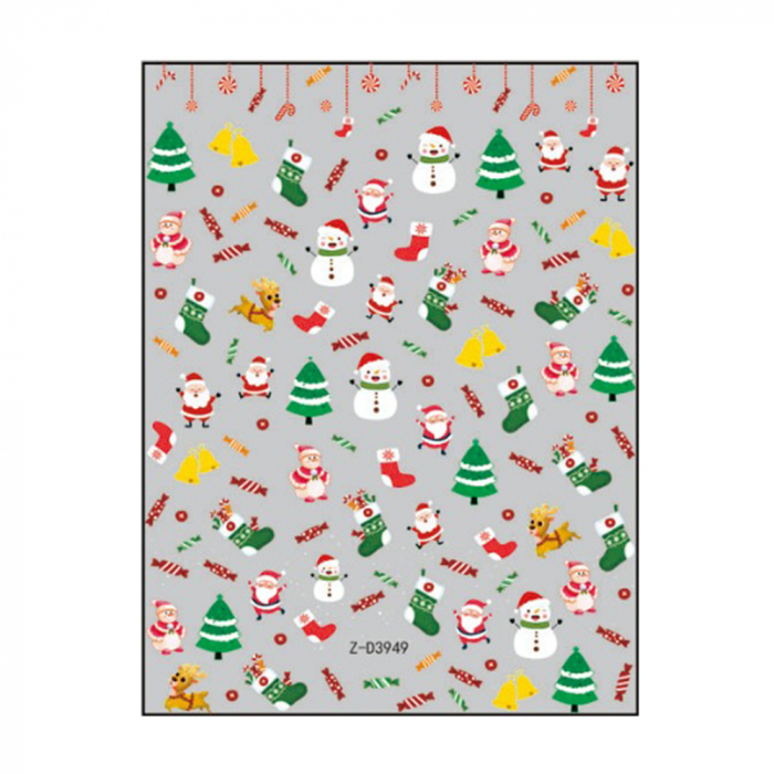 Sticker nail art Lila Rossa, pentru Craciun, Revelion si iarna, 15 x 9 cm, z-d3949 [1]