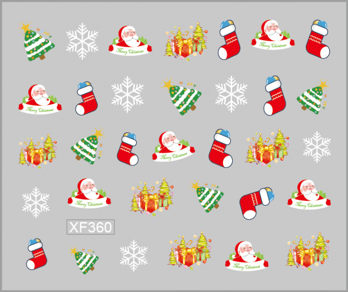 Sticker nail art Lila Rossa, pentru Craciun, Revelion si iarna, 7.2 x 10.5 cm, xf360 [1]