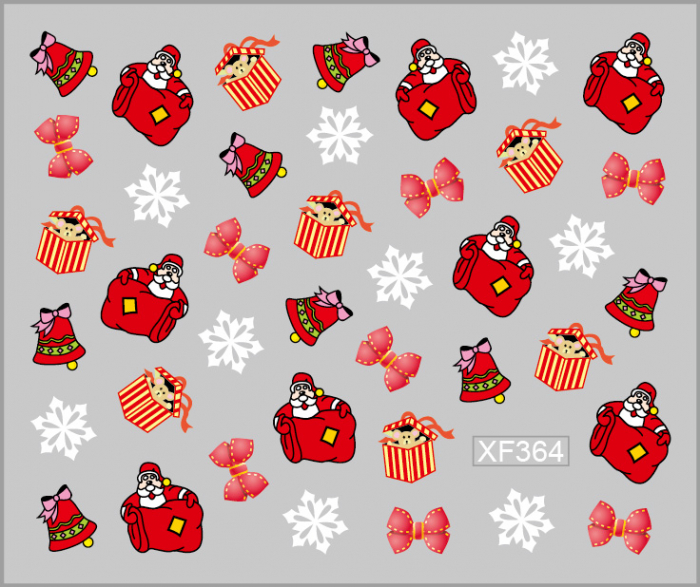 Sticker nail art Lila Rossa, pentru Craciun, Revelion si iarna, 7.2 x 10.5 cm, xf364 [1]