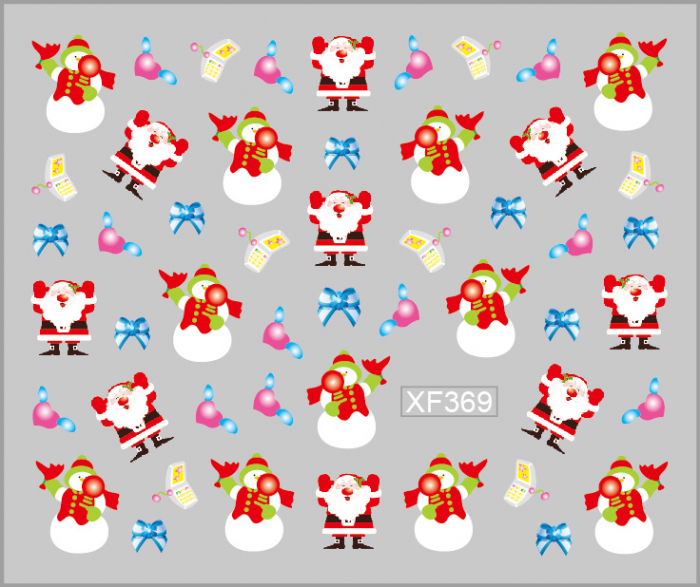 Sticker nail art Lila Rossa, pentru Craciun, Revelion si iarna, 7.2 x 10.5 cm, xf369 [1]