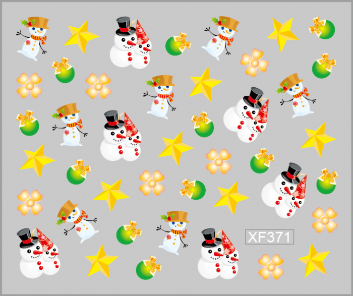 Sticker nail art Lila Rossa, pentru Craciun, Revelion si iarna, 7.2 x 10.5 cm, xf371 [1]