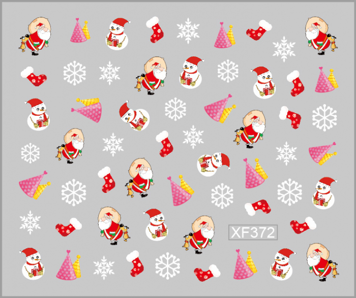 Sticker nail art Lila Rossa, pentru Craciun, Revelion si iarna, 7.2 x 10.5 cm, xf372 [1]