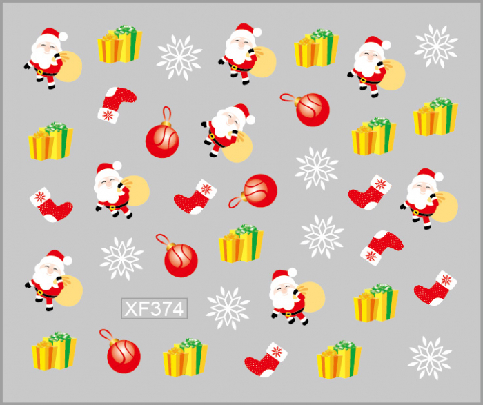 Sticker nail art Lila Rossa, pentru Craciun, Revelion si iarna, 7.2 x 10.5 cm, xf374 [1]