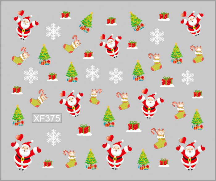 Sticker nail art Lila Rossa, pentru Craciun, Revelion si iarna, 7.2 x 10.5 cm, xf375 [1]