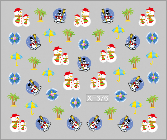 Sticker nail art Lila Rossa, pentru Craciun, Revelion si iarna, 7.2 x 10.5 cm, xf376 [1]