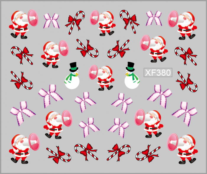 Sticker nail art Lila Rossa, pentru Craciun, Revelion si iarna, 7.2 x 10.5 cm, xf380 [1]