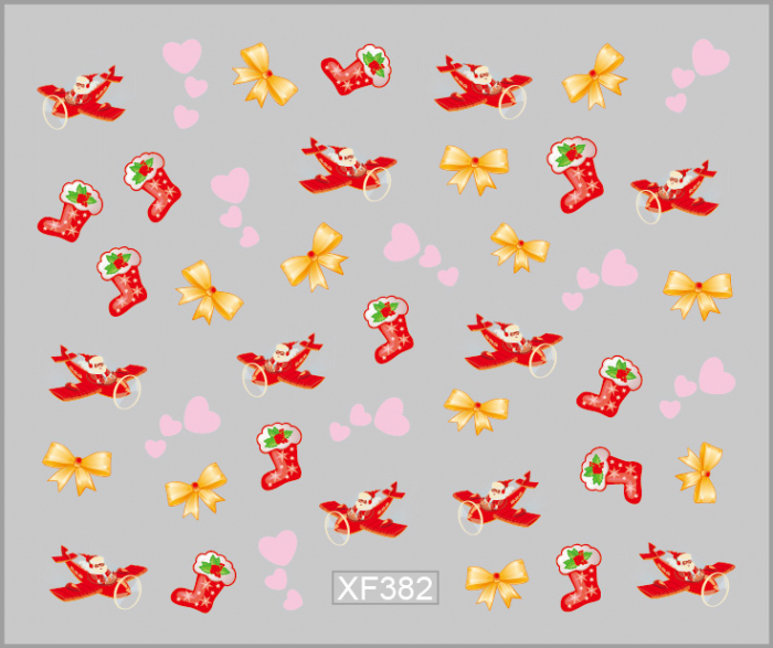 Sticker nail art Lila Rossa, pentru Craciun, Revelion si iarna, 7.2 x 10.5 cm, xf382 [1]