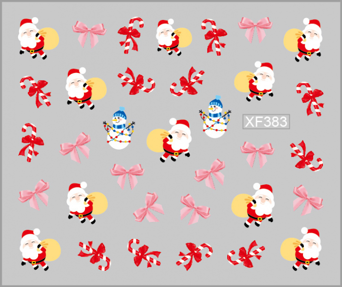 Sticker nail art Lila Rossa, pentru Craciun, Revelion si iarna, 7.2 x 10.5 cm, xf383 [1]